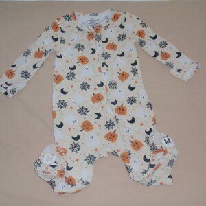 Caden Lane Halloween Boys Zip up Footie Sz 6m Pumpkin Ghosts